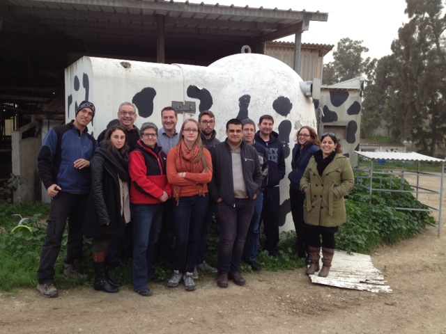 A group of SUNY-New Paltz and Ben-Gurion University graduate students visit Kibbutz Sa’ad, near the Gaza Strip